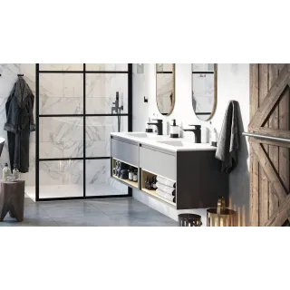 Excellent Keria bateria umywalkowa stojąca, czarny mat AREX.2001BL