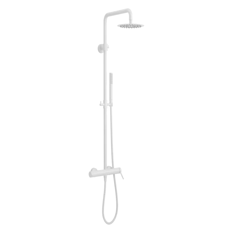 Excellent PI zestaw prysznicowy ścienny z deszczownicą 25 cm, biały mat AREX.1281WH