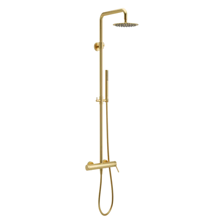Excellent PI zestaw prysznicowy ścienny z deszczownicą 25 cm, złoty szczotkowany AREX.1281GB