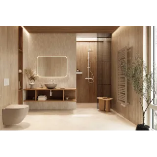 Excellent PI zestaw prysznicowy ścienny z deszczownicą 25 cm, biały mat AREX.1281WH