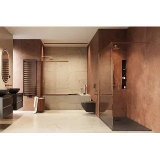 Excellent PI zestaw prysznicowy ścienny z deszczownicą 25 cm, miedziany szczotkowany AREX.1281CB