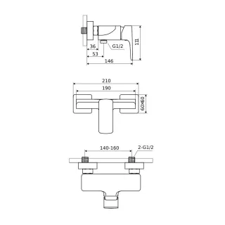 Excellent Keria bateria prysznicowa ścienna, chrom AREX.2008CR