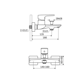 Excellent Keria bateria wannowo-prysznicowa, chrom AREX.2005CR
