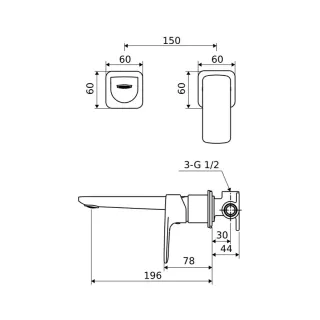 Excellent Keria bateria umywalkowa podtynkowa komplet, czarny mat AREX.2014BL