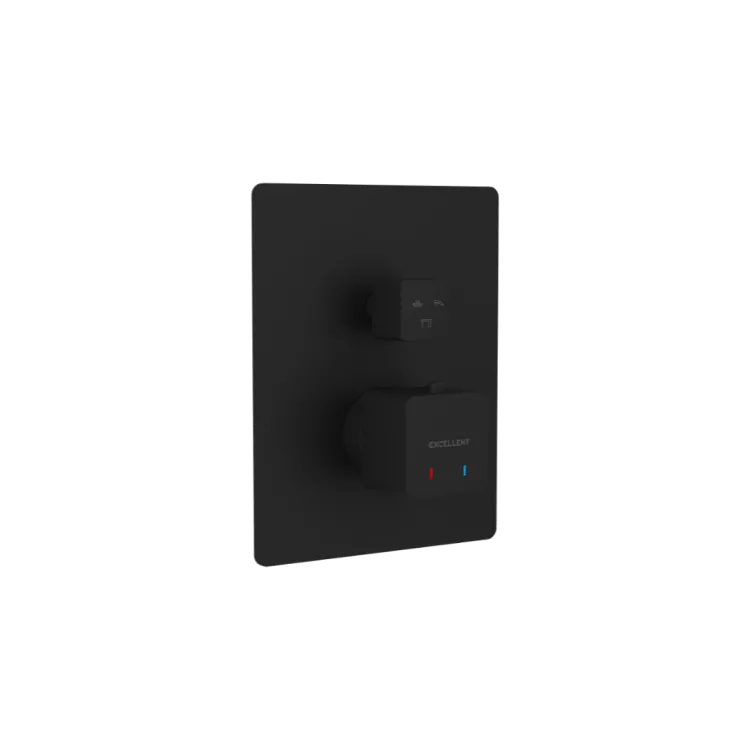 Excellent Keria bateria prysznicowo-wannowa podtynkowa 3 funkcyjna, termostatyczna, czarny mat AREX.2048BL