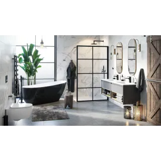 Excellent Keria bateria wannowo-prysznicowa wolnostojąca, czarny mat AREX.2055BL