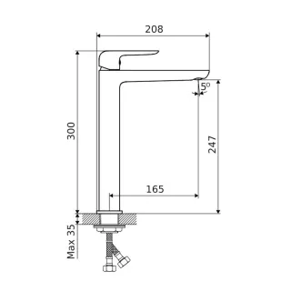 Excellent Clever 2.0 bateria umywalkowa stojąca wysoka, grafit szczotkowany AREX.4102AB