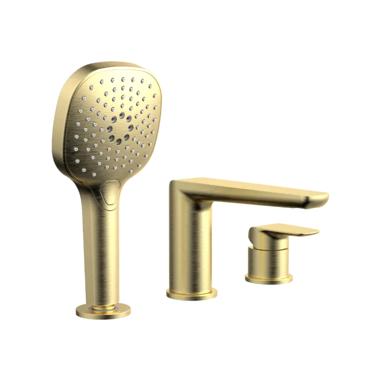 Excellent Clever 2.0 bateria wannowa 3-otworowa, złoty szczotkowany AREX.4134GB