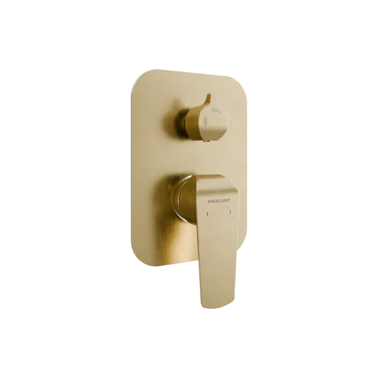Excellent Clever 2.0 bateria prysznicowo-wannowa podtynkowa, 2 funkcyjna, złoty szczotkowany AREX.4145GB