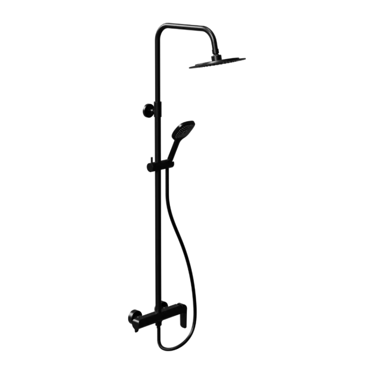 Excellent Clever 2.0 zestaw prysznicowy ścienny z deszczownicą 25 cm, czarny soft AREX.4181BS