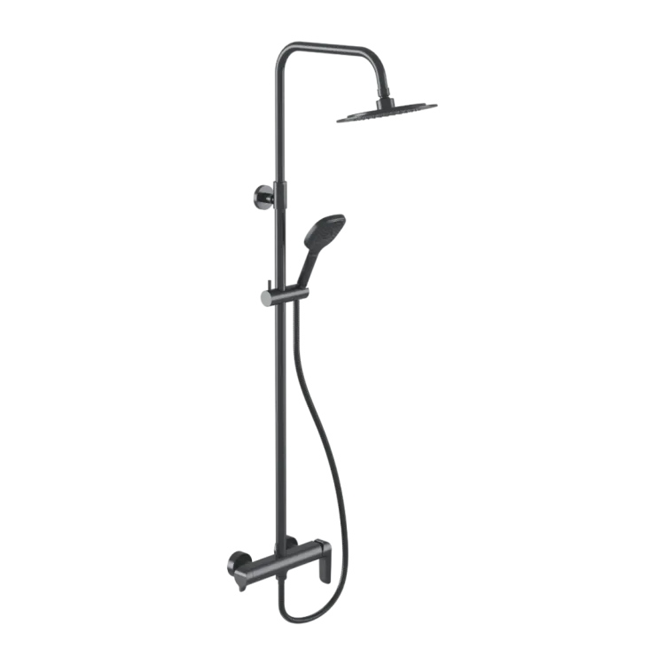 Excellent Clever 2.0 zestaw prysznicowy ścienny z deszczownicą 25 cm, grafit szczotkowany AREX.4181AB