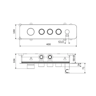 Excellent Krotos zestaw prysznicowo-wannowy podtynkowy 3 funkcyjny, chrom AREX.8036CR