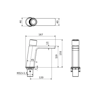 Excellent Krotos bateria umywalkowa stojąca, chrom AREX.8001CR
