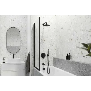 Excellent PI zestaw prysznicowo-wannowy podtynkowy 3 funkcyjny, z deszczownicą 25 cm, czarny mat AREX.SET.1247BL