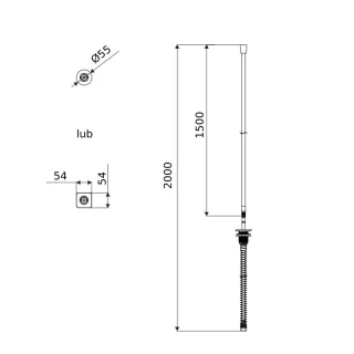 Excellent Dry Box zestaw wannowy, kwadratowy chrom AREX.SET.060CR