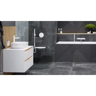 Excellent PI zestaw prysznicowo-wannowy podtynkowy 2 funkcyjny z deszczownicą 25 cm, biały mat AREX.SET.1245WH