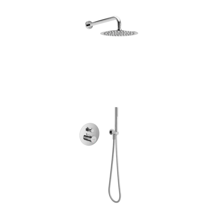 Excellent PI zestaw prysznicowo-wannowy podtynkowy 3 funkcyjny, termostatyczny z deszczownicą 25 cm, chrom AREX.SET.1248CR