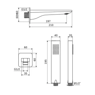 Excellent Keria zestaw wannowo-prysznicowy podtynkowy 2 funkcyjny, chrom AREX.SET.2025CR