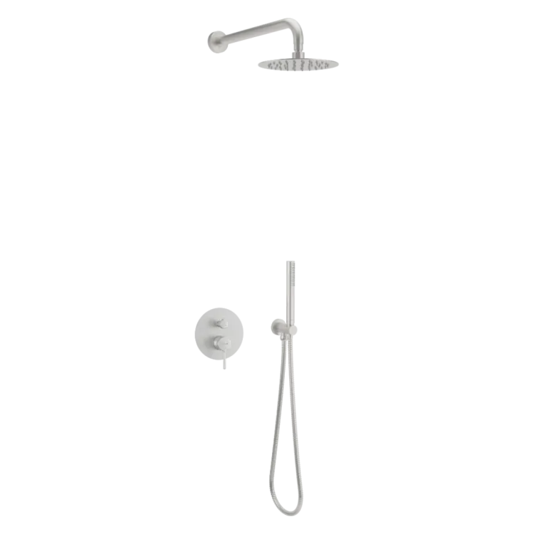 Excellent PI zestaw prysznicowo-wannowy podtynkowy podtynkowy z deszczownicą 25 cm, 3 funkcyjny, nikiel szczotkowany AREX.SET.12