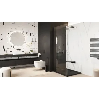 Excellent Clever 2.0 zestaw prysznicowo-wannowy podtynkowy z deszczownicą 25 cm, 2 funkcyjny, grafit szczotkowany AREX.SET.4145A