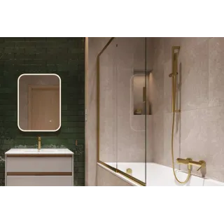 Excellent Drążek prysznicowy z uchwytem na słuchawkę prysznicową, 70 cm, złoty szczotkowany AREX.SR.70GB