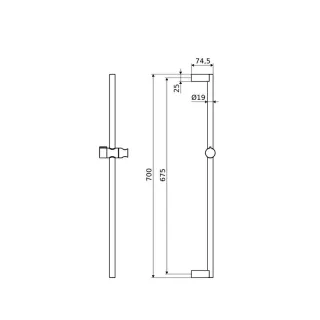 Excellent Drążek prysznicowy z uchwytem na słuchawkę prysznicową, 70 cm, biały mat AREX.SR.70WH