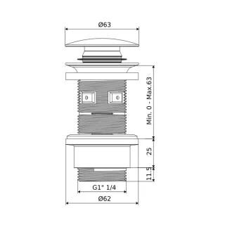 Excellent Korek klik-klak umywalkowo-bidetowy, złoty szczotkowany ARIN.1485.01GB