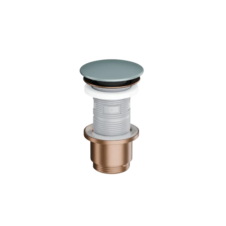 Excellent Design Korek klik-klak umywalkowo bidetowy, korpus miedziany szczotkowany, pokrywa ceramiczna mint blue mat ARIN.1485.