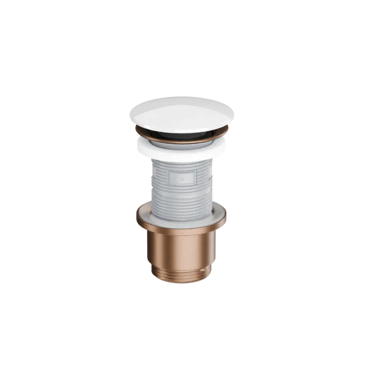 Excellent Design Korek klik-klak umywalkowy, korpus miedziany szczotkowany, pokrywa ceramiczna biała ARIN.1485.K.01.WHCB