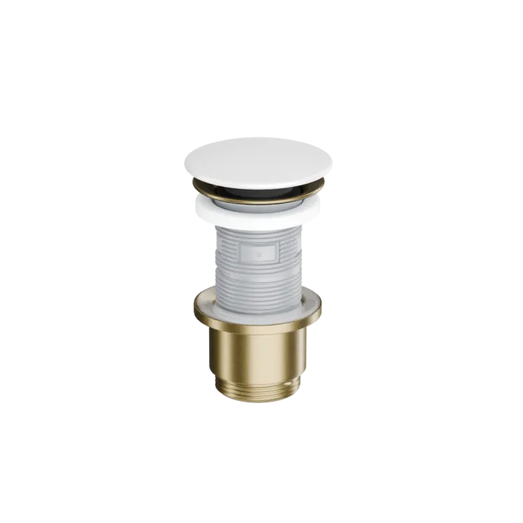 Excellent Design Korek klik-klak umywalkowy, korpus złoty szczotkowany, pokrywa ceramiczna śnieżnobiały ARIN.1485.K.02.WHGB