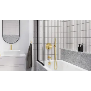 Excellent Moli syfon wannowy czyszczony od góry rozmiar do każdej wanny, złoty połysk ARIN.3210GL