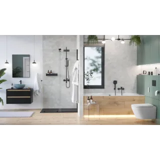 Excellent Glad Rain zestaw prysznicowy ścienny z deszczownicą 25 cm, czarny soft ARNL.1181BS