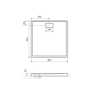 Excellent Zero brodzik kwadratowy 90x90 cm akrylowy, niski, biały BREX.1202.090.090.WHN