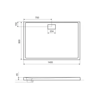 Excellent Zero brodzik prostokątny 140x80 cm akrylowy, niski, biały BREX.1203.140.080.WHN