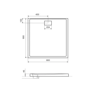 Excellent Zero brodzik prostokątny 80x90 cm akrylowy, niski, biały BREX.1203.080.090.WHN