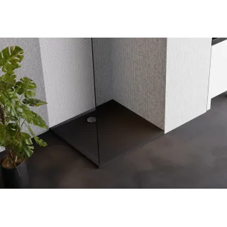 Excellent Forma X brodzik kwadratowy 80x80 cm struktura, niski, czarny mat BREX.1402.080.080.BLN