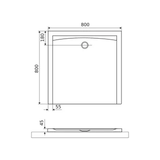 Excellent Forma X brodzik kwadratowy 80x80 cm struktura, niski, czarny mat BREX.1402.080.080.BLN