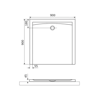Excellent Forma X brodzik kwadratowy 90x90 cm struktura, niski, czarny mat BREX.1402.090.090.BLN