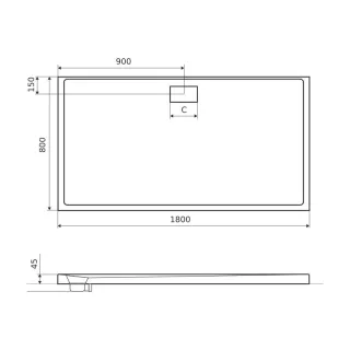Excellent Zero brodzik prostokątny 180x80 cm akrylowy, niski, biały BREX.1203.180.080.WHN