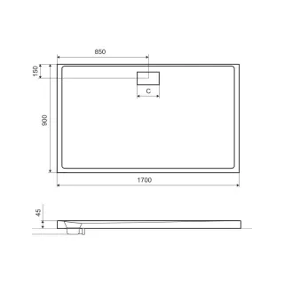 Excellent Zero brodzik prostokątny 170x90 cm akrylowy, niski, biały BREX.1203.170.090.WHN