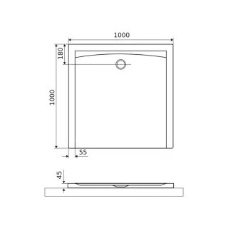 Excellent Forma X brodzik kwadratowy 100x100 cm struktura, niski, czarny mat BREX.1402.100.100.BLN