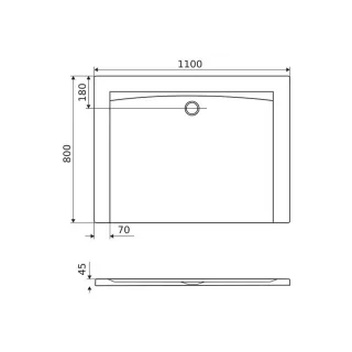 Excellent Forma X brodzik prostokątny 110x80 cm struktura, niski, biały mat BREX.1403.110.080.WHN