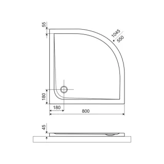 Excellent Sense X brodzik półokrągły 80x80 cm struktura, niski, biały mat BREX.1404.080.080.WHN