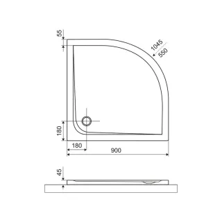 Excellent Sense X brodzik półokrągły 90x90 cm struktura, niski, biały mat BREX.1404.090.090.WHN