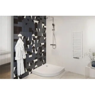 Excellent Sense Compact X brodzik półokrągły 80x80 cm struktura, wysoki, biały mat BREX.1404.080.080.WHC