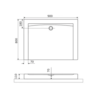 Excellent Forma Compact brodzik prostokątny 90x80 cm wysoki, biały połysk BREX.FOR098WHC