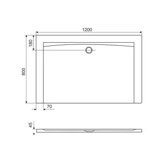Excellent Forma brodzik prostokątny 120x80 cm niski, biały połysk BREX.FOR128WHN