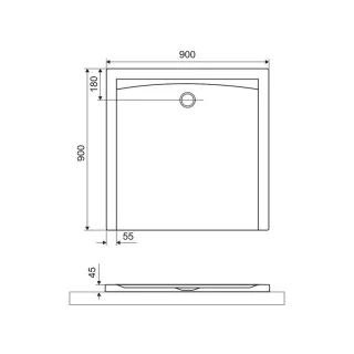 Excellent Forma brodzik kwadratowy 90x90 cm niski, biały połysk BREX.FOR09WHN