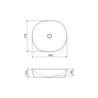Actima Jima umywalka nablatowa 46x37 cm owalna, biały połysk CEAC.2001.465.WH