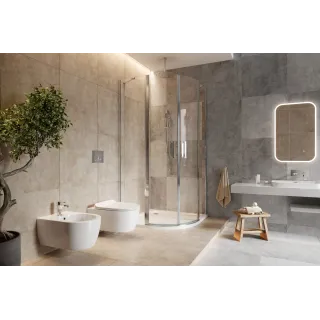 Excellent Sense brodzik półokrągły 80x80 cm niski, biały połysk BREX.SEN08WHN